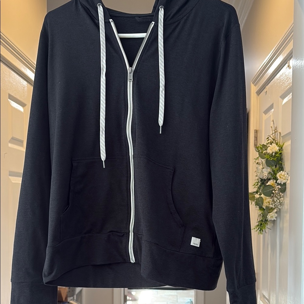 Vuori Black Zip-Up Hoodie halo performance hoodie 2.0